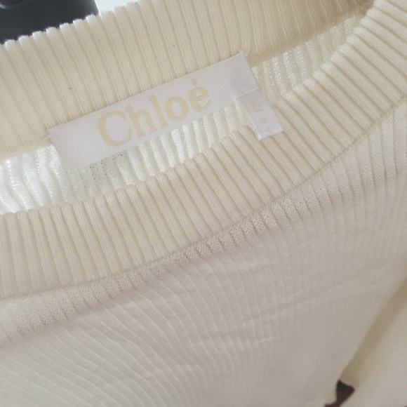 Chloe Cotton and Silk Sweater - Picture 3 of 5